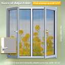 Magnetic Window Screen, Adjustable DIY Window Net Max 59 x 51 with Innovative Magnetic Fastener, Fiberglass Fine Mesh, Window Mesh with 12 Magnets, Mosquito Window Screens for House Windows