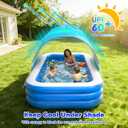 Moko Inflatable Swimming Pool with Canopy, 102"x75"x23" Large Above Ground Blow Up Pool with Shade for Adults Kids Kiddie Toddler, Big Foldable Family Pools for Backyard Garden, Blue/WhiteXL