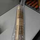 LazBlinds No Drill Bamboo Roman Shades, 25" W x 48" H, Malay Umber | Cordless Light Filtering Natural Wood Blind, Privacy Protection, Room Darkening