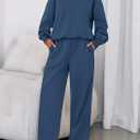 PRETTYGARDEN Womens Sweatsuits 2 Piece Set 2025 Casual Winter Long Sleeve Hoodie Loose Wide Leg Sweatpants Fall Tracksuit (X-Large, Grey Blue)