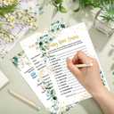 Yinder 145 Pcs Baby Shower Games Activities Cards with 20 Pencils Includes Baby Bingo Description and Wishes Guess Who Price is Right Word Scramble Game(Green Leaves)