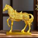 XINDAM Gold Horse Figurine Creative Statue Decorative Home & Office Figurines Home Office Display Craft Living Room Decor Ornaments for Tabletop