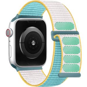 2 x DaQin Nylon Sport Loop Compatible with Apple Watch Band 40mm 38mm 41mm 42mm 44mm 45mm 46mm 49mm, Soft Breathable Braided Wristband for iWatch Band for Women Men Series 11 10 9 8 7 6 5 4 3 2 1 SE Ultra (AuroraBlue)