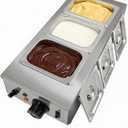 Commercial Food Warmer, 3 Tanks Chocolate Tempering Machine with Lid, Stainless Steel Electric Chocolate Melting Pot for Cheese Chocolate,1200 W