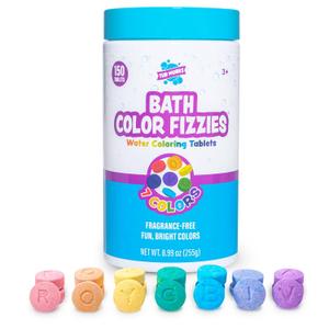Tub Works Bath Color Fizzies, 150 Count | Nontoxic & Fragrance-Free | Fizzy, Bath Color Tablets for Kids | Create Colorful Water Water Tablets in 7 Colors for Variety | Bath Bombs for Kids Bathtub