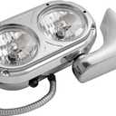 ALMULOO Pair Halogen Headlight Assembly Compatible with Peterbilt 359 Aluminum+Plastic Front Head Light Lamp Chrome Clear Lens+Chrome Housing Left&Right Side