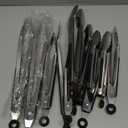 Chengu 12 Pack Stainless Steel Kitchen Tongs 7/9/12 Inches Food Serving Clip Kitchen Cooking Tongs High Heat Resistant Clips for Cooking Non Stick Locking Grill Salad (Black)