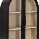 Kate and Laurel Arcott Modern Arch Wall Cabinet, 21 x 8 x 30, Natural Wood and Black, Transitional Arched Cabinet for Use as Over-The-Toilet Storage or Living Room Storage Cabinet
