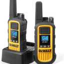 DEWALT DXFRS800 2 Watt Heavy Duty Walkie Talkies - Waterproof, Shock Resistant, Long Range & Rechargeable Two-Way Radio with VOX (2 Pack)