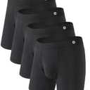 DAVID ARCHY Men's Underwear Boxer Briefs Breathable Ultra Soft Stretch Knit Texture Modal Underwear for Men 4 Pack M