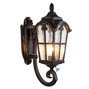 LONEDRUID Dusk to Dawn Sensor Outdoor Wall Light Fixtures Black Roman 17.71" H Exterior Wall Lantern Waterproof Sconce Porch Lights Wall Mount for House Garage Doorway, ETL Listed