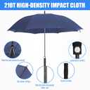 Jexine Large Automatic Open Golf Umbrella 62 Inch Double Canopy Rain Umbrella Windproof Waterproof Heavy Duty for Men Women Family Travel Sports