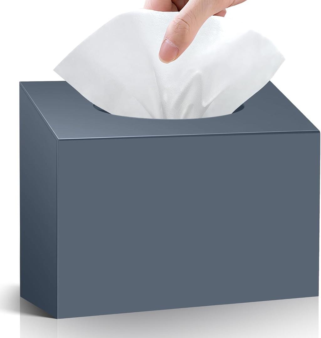 Acrylic Hand Towel Box Cover Compatible with Kleenex Disposable Hand Towels Wall-Mounted Paper Towel Dispenser Suitable for Tabletop, Bathroom, Car, and Office Use Valentine's Day Gifts (Grey)