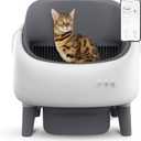 Open-Top Self Cleaning Litter Box, Automatic Litter Box with Dual Safety Sensors, Anti-Pinch Protection, Large Capacity, APP Control, White-Grey