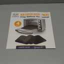 Toaster Oven Liners for Bottom of Oven (3 Pack) Reusable Non-Stick Heat Resistant Toaster Liners, Compatible with Breville, Cuisinart, Black & Decker, Dash, and More - Air Fryer Liners 12"x12" (Black)