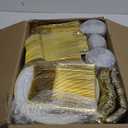 Prestee 600-Piece Disposable Party Dinnerware Set for 100 Guests - Gold Silverware Disposable with Plates, Cups, Knives, Forks, Spoons - Elegant Utensils for Wedding, Reception and Events Supplies