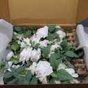Ling's Moment 17.5" Tall Standing Artificial Flowers Arrangements 4 pcs Wedding Aisle Runner Chair Decorations White Sage Centerpieces for Ceremony Reception Rose Floral Party Outdoor Decor