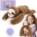Joyreal Sloth Sensory Weighted Vibrating Pillow, Pressure Activated for Kids Adults, Plush Minky Soft Size: 11 by 21 inches Pillow Animal for Gift Birthday