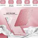 2 x INFILAND for iPad Air 11 inch Case M2 2024/M3 2025/M4 2026, iPad Air 5th/4th Generation Case 2022/2020 10.9 inch, Glitter Cover with Clear Back, Pencil Holder for Kids Girls,(Rose Gold