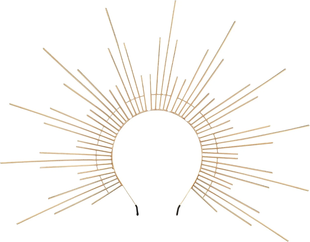 Sun Goddess Halo Crown - Renfaire Sunburst Spiked Headpiece for Women Renaissance Cosplay Costume