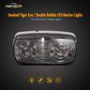 Partsam 14x Red/Amber Double Bullseye led Light Side Marker Clearance Light Smoke Lens, Tiger EyeLED Marker Lights, 4" Rectangular Rectangle LED Light for Truck Trailer RV Camper