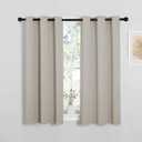 NICETOWN Natural Blackout Shack Curtains Noise Reducing, Thermal Insulated and Privacy Room Darkening Drape Panels for Boy's Guest Room Door Small Short Window (2 Panels, W34 x L48 -Inch)