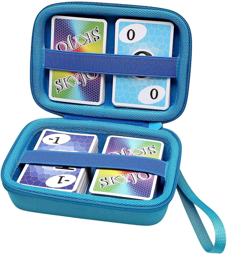 XANAD Travel Cards Case for Pokemon/Skip Bo/UNO/Playing Card Game/Phase 10 Card Game, PM TCG Trading Cards, Storage Box Hold up to 300+ Cards - Carrying Storage Bag - Sky Blue