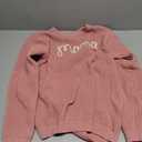 Family Matching Outfits Mommy and Me Cute Letter Embroidery Crew Neck Long Sleeve Sweater Top (Pink) Small
