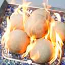 Stanbroil Ceramic Balls - 6" Round Fire Stones for Fire Pit Fire Bowl and Fireplace - Set of 4, Beige