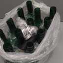 WUWEOT 12 Pack Plastic Wine Bottles, 750ml Empty Bordeaux-Style Liquor Bottle, Green Long Neck WIne Bottles with Screw Lid and Shrink Capsules Caps