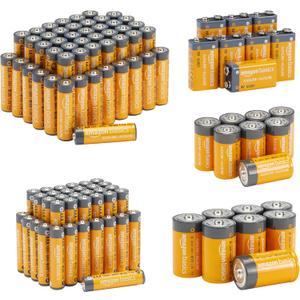 Amazon Basics 108 Count Alkaline Battery Super Value Pack - 48 AA + 36 AAA + 8 C + 8 D + 8 9Volt
