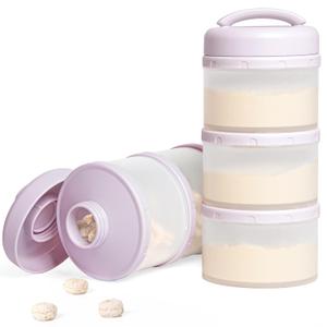 Termichy Stackable Formula Dispenser Portable Milk Powder Container, 2 Pack, Light Purple