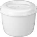 Cabilock Microwave Rice Cooker Small Portable 8.26 Inch Microwavable Rice Steamer with Lid for Cooking Vegetables Noodles at Home Office Dorm