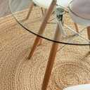 GRUHUM Handwoven Jute Area Rug - 8 feet Round - Natural Fiber - Rustic Vintage Beige Braided Reversible Rug - Eco Friendly Rugs for Bedroom - Kitchen - Living Room - Farmhouse (8'ft Round)