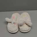 Women's Warm Plush Bunny Animals Slippers Adult Cotton Men's Indoor non-slip Home Thick Bottom Slippers for Winter (6.5-7.5 Women/5.5-6 Men, White)