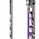 Haturi Vacuum Stand, Dyson Vacuum Holder and Metal Storage Bracket, Standing dock for Dyson G5 V15 V12 V11 V10 V8 V7 V6, Hidden Power Cord Design for Dyson Handheld Cordless Vacuum Cleaners (with Square Base, Gray)
