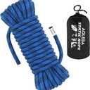 AOLEBA 10.5 mm Static Climbing Rope 10M(32ft) 20M(64ft) 30M(96ft) 50M(160ft) 70M(230ft) Outdoor Rock Climbing Rope, Escape Rope Ice Climbing Equipment Fire Rescue Parachute Rope (Blue)