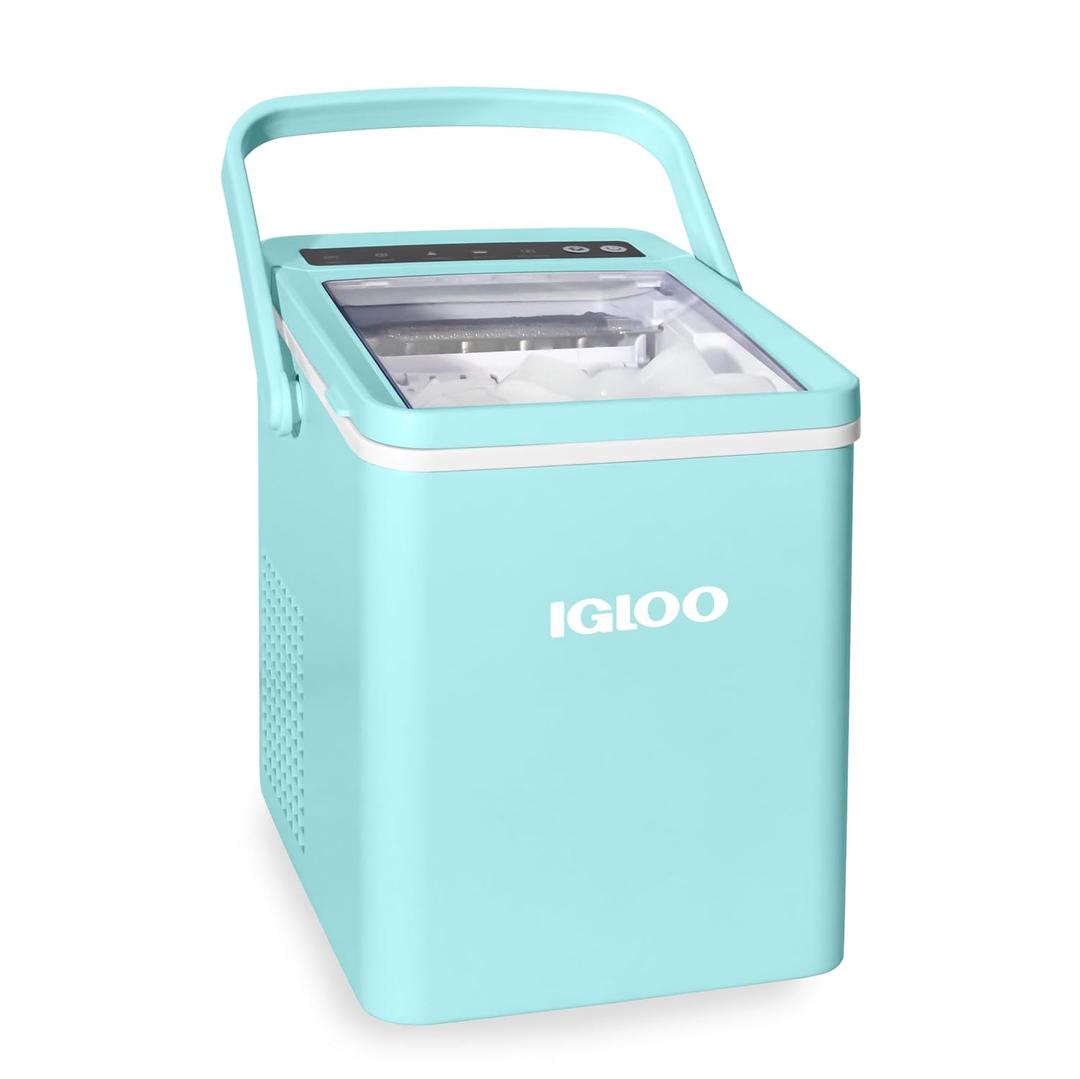 Igloo Automatic Self-Cleaning Portable Electric Countertop Ice Maker Machine with Handle, 26 Pounds in 24 Hours, 9 Ice Cubes Ready in 7 Minutes, with Ice Scoop and Basket
