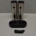 Salt and Pepper Grinder Set Electric,Rechargeable Salt and Pepper Shakers Stainless Steel with USB C Dual Charging Base,Upgraded Large Capacity,Adjustable Coarseness,LED Light,Ideal for Mom