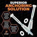 Concrete Anchors Set with 6" Lag Bolt, Lag Shield and Washer - 12 Sets per Pack - 1/2" Bolt Lag Screws 6-Inch for Parking Curb Stop - Galvanized Steel Lag Bolts
