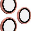 BodyGuardz Pure 3 Glass Camera Protector Compatible with iPhone 17 Pro/iPhone 17 Pro Max Camera Lens Protector, 9H Hardness Tempered Glass, Easy Install, Durable Aluminum Rings (Rust Orange)