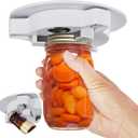 Jar Opener Bottle Opener for Seniors with Arthritis - Under Cabinet Jar Opener for Weak Hands, Rotary Lid Opener, Easy Twist-Off Lids for Jars & Bottles, Original Kitchen Gadgets (White)