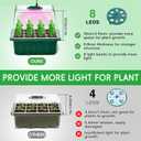 YAUNGEL Seed Starter Tray with Grow Light, 5 Pack Seed Starter Kit with Heat Mat, Seedling Starter Trays with Timing Controller Adjustable Brightness, Thicken Trays with Humidity Domes