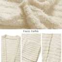 CiCiBird Women Long Cardigan Fuzzy Cardigan Sweater Open Front Knit Outwear Coat with Pocket (XL)