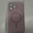 Magnetic for iPhone 14 Pro Max Case [Compatible with MagSafe][Built-in Camera Lens Protector] Slim Soft TPU Bumper Shockproof Metallic Luster Phone Case (Burgundy)