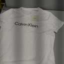 Calvin Klein Women's Performance Cotton Modal Logo Tee (White, L)