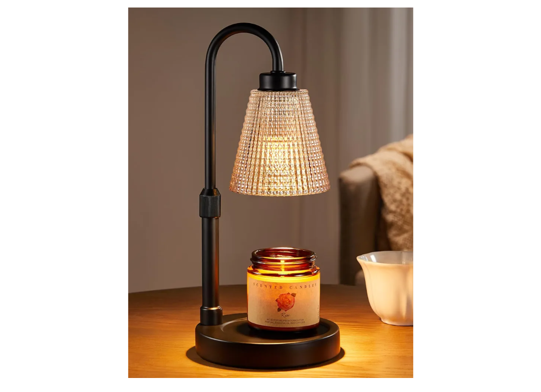 Innqoo Amber Candle Warmer Lamp with Timer, Dimmable Candle Warmer for Jar Candles, Height Adjustable Wax Melts Warmer, Birthday Gifts for Women Mom, House Warming Gifts New Home Decor
