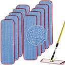 Replacement Microfiber Pad for Rubbermaid Commercial 18.5 Inch Mop Head - 10 Pack Wet & Dry Commercial Cleaning Refills Reusable Mop Refills Fit for Any Microfiber Flat Mop System 18.5"