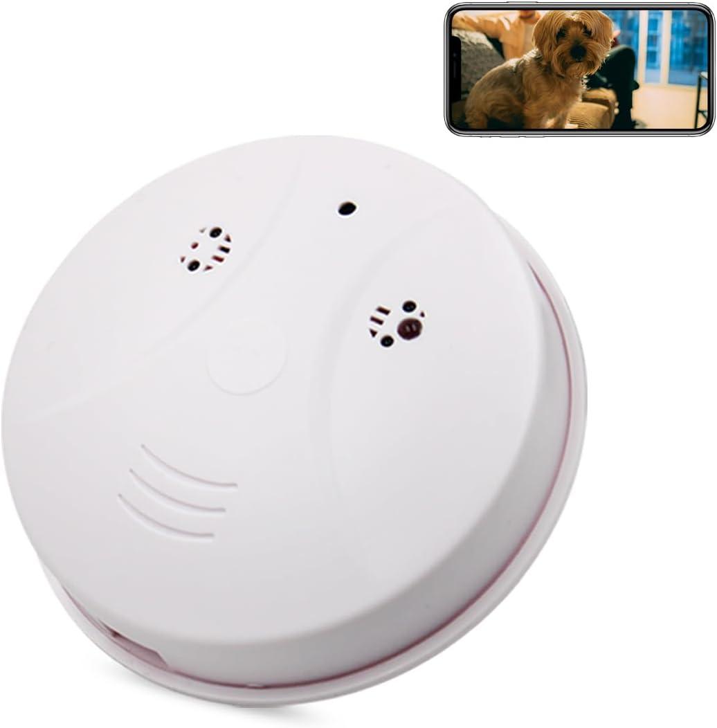 WiFi Hidden Spy Camera HD 1080P Smoke Detector Camera Security Nanny Cam Wireless Mini Video Recorder with Motion Detector/Night Vision, Support iOS, Android