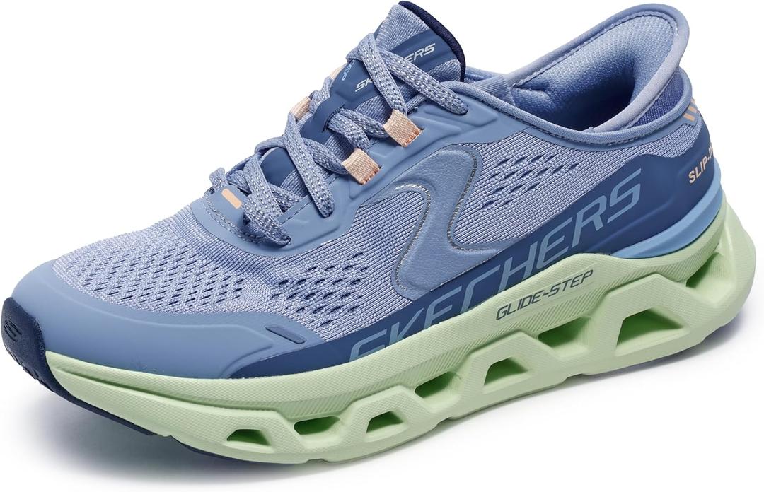 Skechers Women's Glide-Step Atlus Hands Free Slip-ins (8.5, Blmt=blue/Multi)